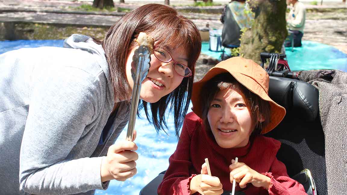 利用者さんと下原田さん